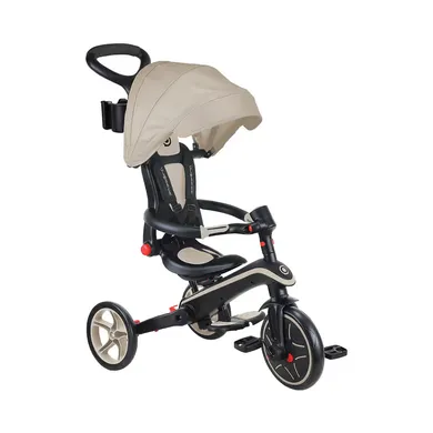 Dreiräder, GLOBBER, Beige – Besonderheit: verwandelbar in Kinderwagen, Dreirad mit und ohne Anschub und Laufrad