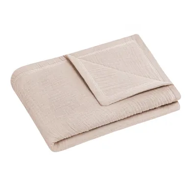 Kuscheldecken, Zöllner, Beige – Besonderheit: aus 100% Baumwollmusselin