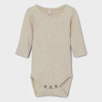 Langarmbodys, name it, Beige – Besonderheit: mit Bio-Baumwolle