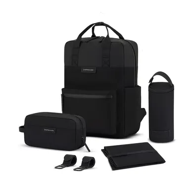 Wickelrucksäcke schwarz, KAPTEN & SON, Schwarz – Besonderheit: praktische Kombination aus Wickelrucksack und Arbeitsrucksack