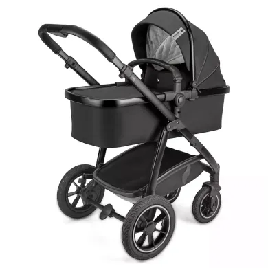 Kinderwagen schwarz, osann, Schwarz – Besonderheit: hochwertige Kid‘s Alm Matratze