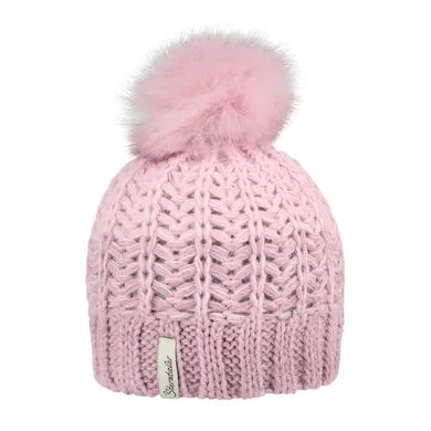 Strickmützen, Sterntaler, Pink – Besonderheit: mit Kunstpelz-Pompon