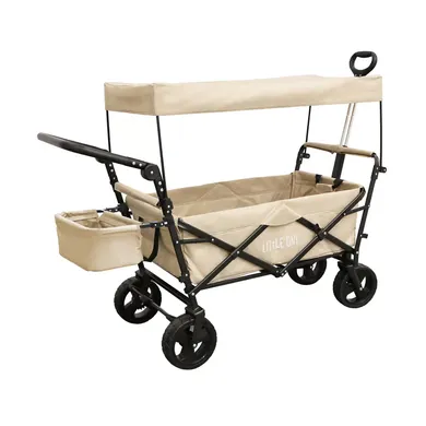 Bollerwagen, LITTLE ONE, Beige – Besonderheit: komfortabel und sicher durch gepolsterten Gurt und Sicherheitsgurt