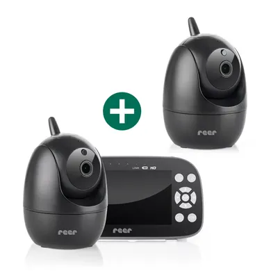 Video Babyphone, reer, Schwarz – Besonderheit: Set aus Video-Babyphone und 2 Kameras
