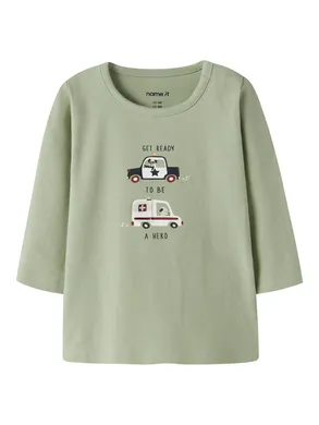 Langarmshirts, name it, Grün – Besonderheit: aus 95% Baumwolle