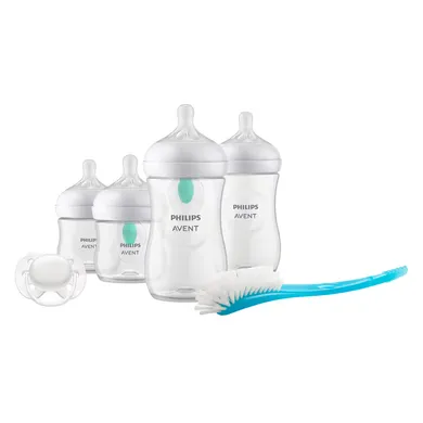Babyfläschchen, PHILIPS AVENT, Transparent – Besonderheit: inkl. vier Flaschen, einem Schnuller und einer Flaschenbürste