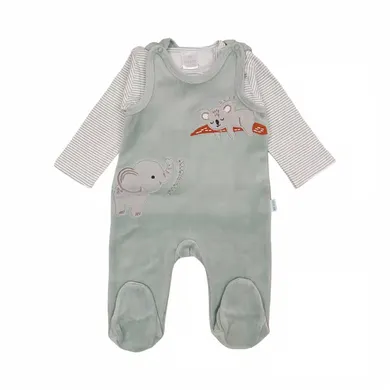 Strampler, LITTLE ONE, Grün – Besonderheit: bestehend aus Langarmshirt und Strampler