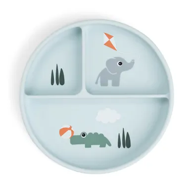 Kinderteller, done by deer, Blau – Besonderheit: mit praktischem Saugnapf