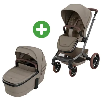Kinderwagen Komplettsets, MAXI-COSI Premium, Braun – Besonderheit: Set bestehend aus Gestell mit Sitzeinheit und Babywanne