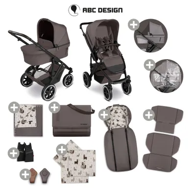ABC DESIGN, Braun – Besonderheit: 2in1 Set bestehend aus Kombikinderwagen, Wickeltasche und weiterem Zubehör