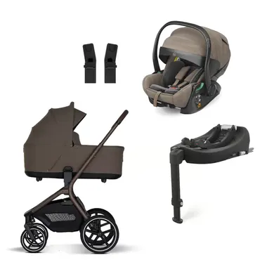 Kinderwagen Komplettsets, My junior, Braun – Besonderheit: Set bestehend aus Kinderwagen, Babyschale, Base und Adapter
