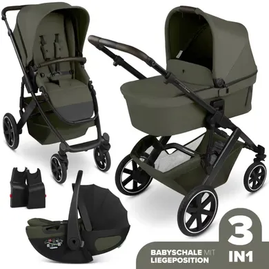 Kinderwagen Komplettsets, ABC DESIGN, Grün – Besonderheit: Set bestehend aus Kombi-Kinderwagen Salsa Core, Babyschale Calla und passenden Adaptern