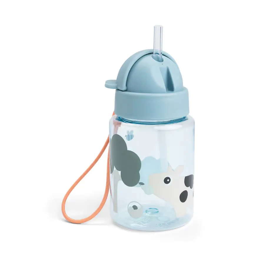 Trinkflaschen mit Strohhalm, done by deer, Blau – Produktansicht