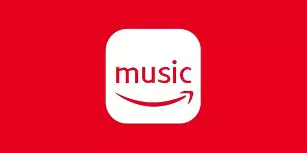 Logo das der musik-app auf rotem hintergrund.