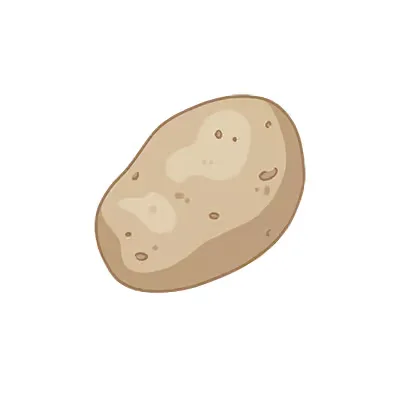 Kartoffel eine auf weißem hintergrund.