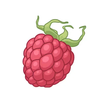 Rasfrucht eine mit grünen blättern darauf.