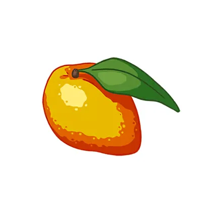 Orange eine mit einem blatt darüber.